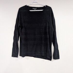 Vince 100% Linen Lightweight Striped Sweater Navy Blue Size Small